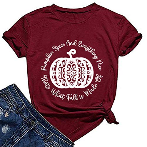 Women Pumpkin Spice and Everything Nice T-Shirt Halloween Pumpkin Shirt