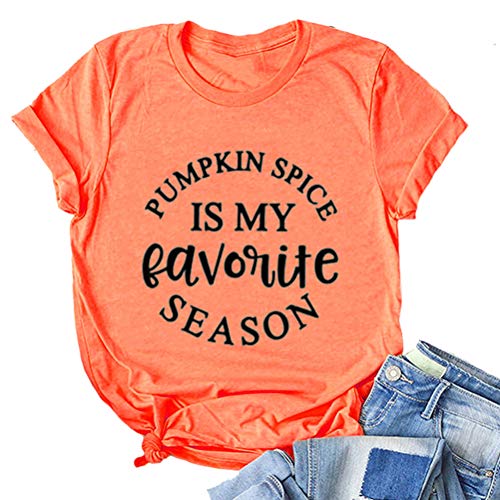 Women Pumpkin Spice is My Favorite Season Shirt T-Shirt Halloween Pumpkin Shirt