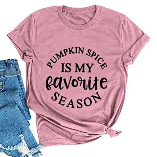 Women Pumpkin Spice is My Favorite Season Shirt T-Shirt Halloween Pumpkin Shirt