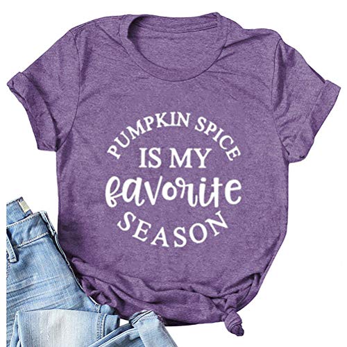 Women Pumpkin Spice is My Favorite Season Shirt T-Shirt Halloween Pumpkin Shirt