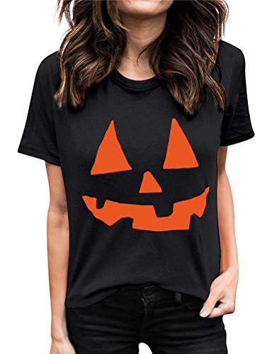 Women Pumpkin T-Shirt Halloween Shirt