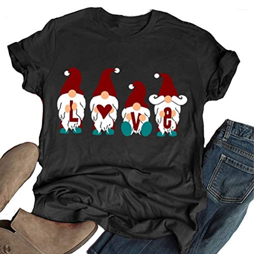 Women Santa T-Shirt Love Christmas T-Shirt