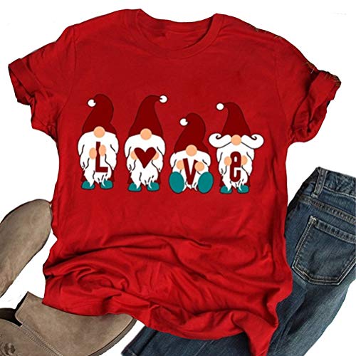 Women Santa T-Shirt Love Christmas T-Shirt