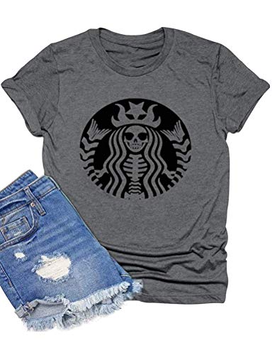 Women Skull Halloween T-Shirt Women Graphic Shirt