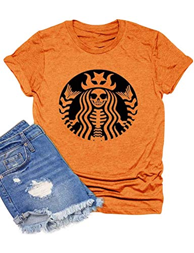Women Skull Halloween T-Shirt Women Graphic Shirt
