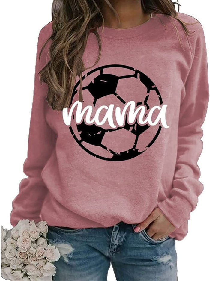 Women Soccer Mama Sweatshirt Soccer Season Graphic Tops