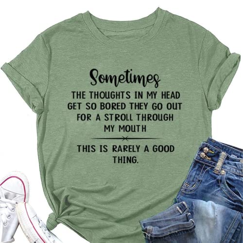 Women Sometimes The Thought in My Head Classic Gifts Novelty Fashion T-Shirt