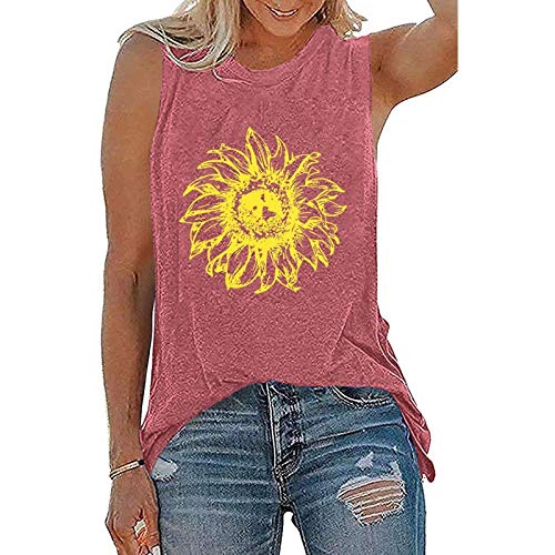 Women Sunflower Tank Tops Vintage Floral Shirt Sunflower Shirt