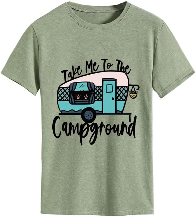 Women Take Me to The Campground Tees Camp Summer Vacation T-Shirt