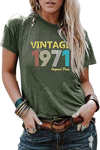 Women Vintage 1971 T-Shirt 50th Birthday Gift Vintage Birthday T-Shirt