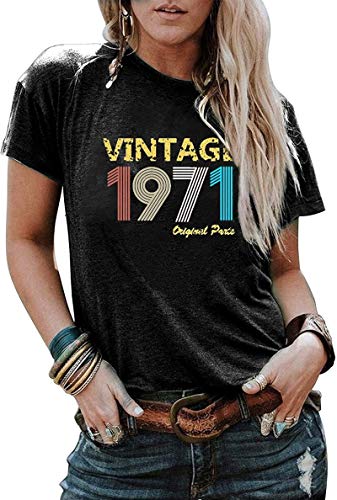 Women Vintage 1971 T-Shirt 50th Birthday Gift Vintage Birthday T-Shirt