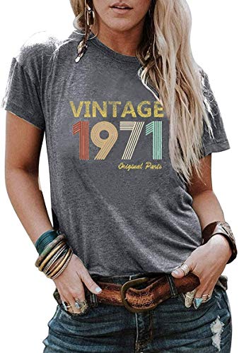Women Vintage 1971 T-Shirt 50th Birthday Gift Vintage Birthday T-Shirt
