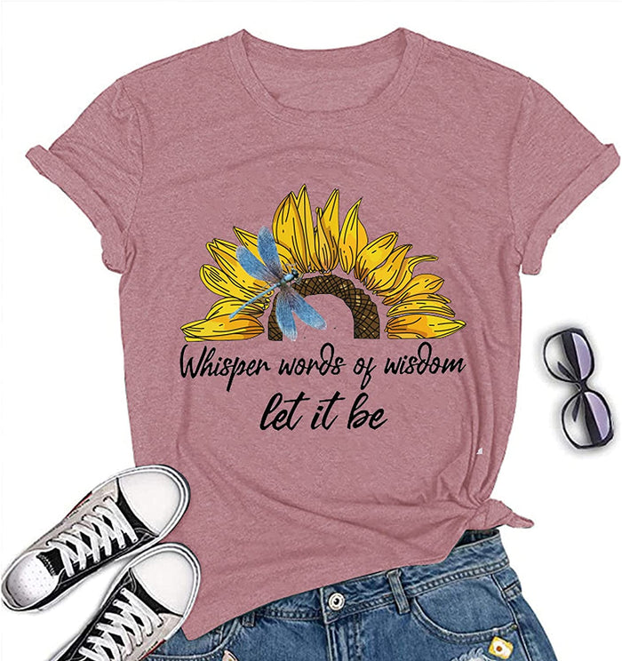 Women Whisper Words of Wisdom T-Shirt Butterfly Sunflower Shirt