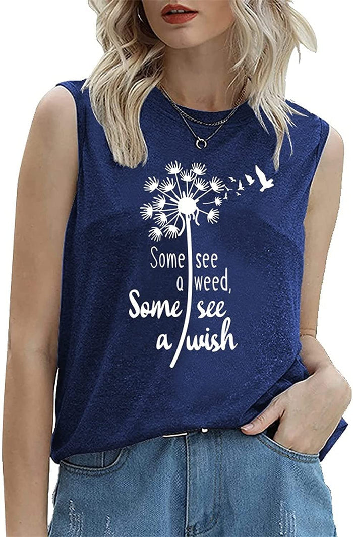Women Wish Tank Some See A Weed Others See A Wish T-Shirt Weed Lover Shirt