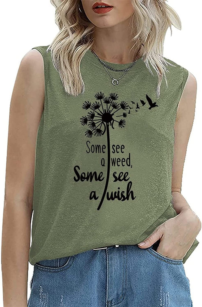 Women Wish Tank Some See A Weed Others See A Wish T-Shirt Weed Lover Shirt