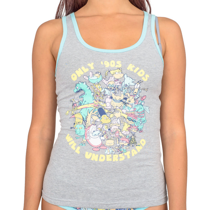 Womens 90s Nickelodeon Tank and Under Garment Set