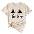 Womens Boo Bees Cute Pattern Printed Round Neck Short Sleeve T-shirt