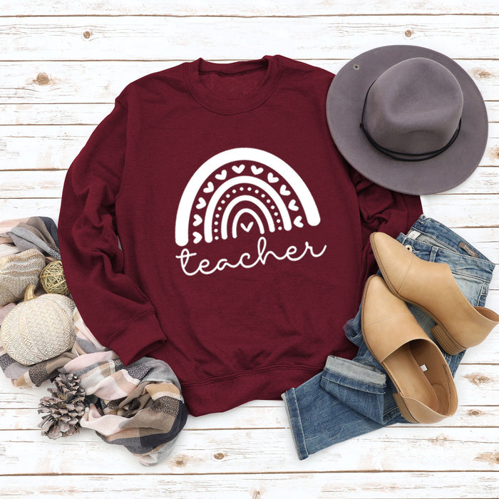 Wine red sweater (white font) / S