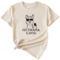 Womens Dress No Drama Llama Leisure Round Neck Short Sleeve T-shirt