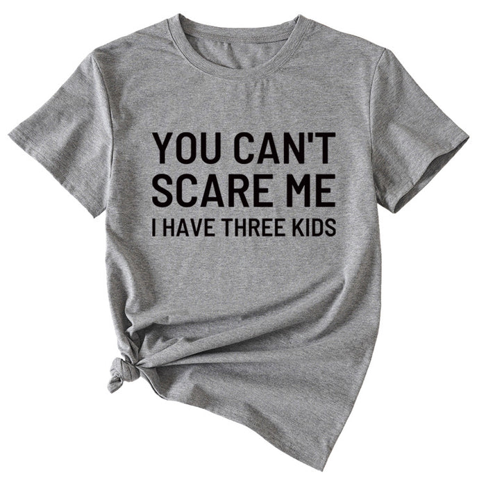 Women's Letter Print You Can't Scale Me Casual Round Neck Short Sleeves Shirt