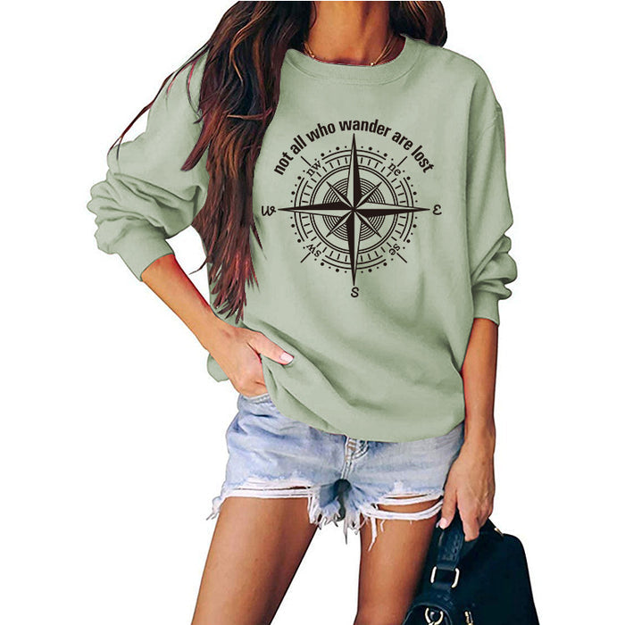 Olive green sweater (black font) / S