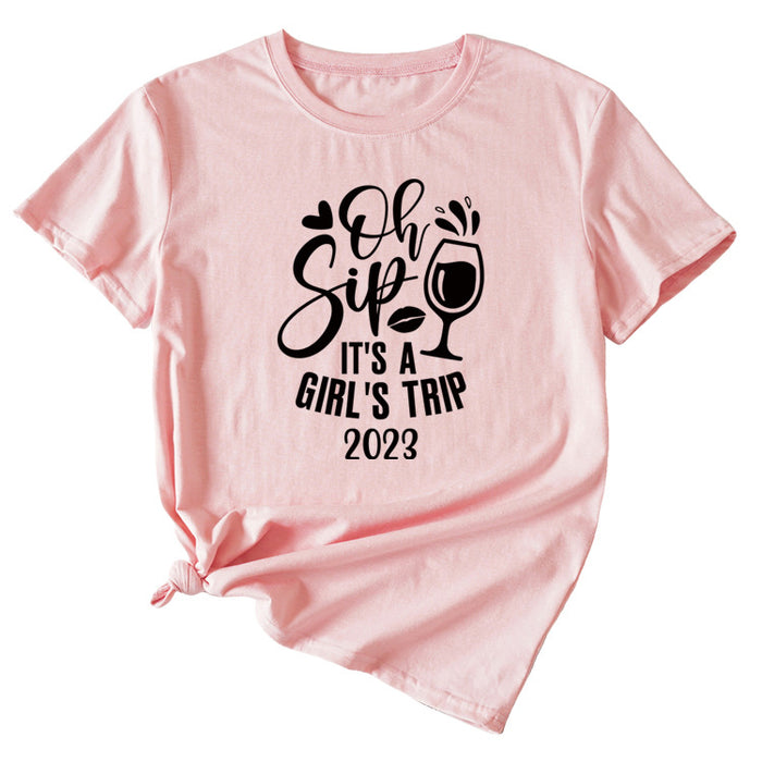 Pink (black font) / S