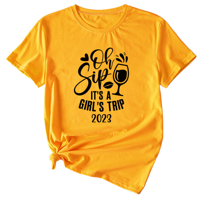 Women's Oh Sip It is a short sleeve T-shirt for girls