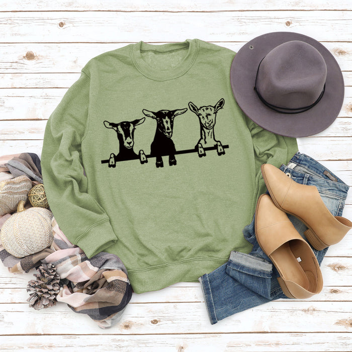 Olive green sweater (black font) / S