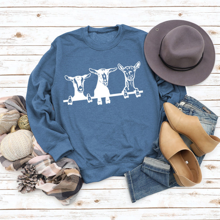 Blue sweater (white font) / S