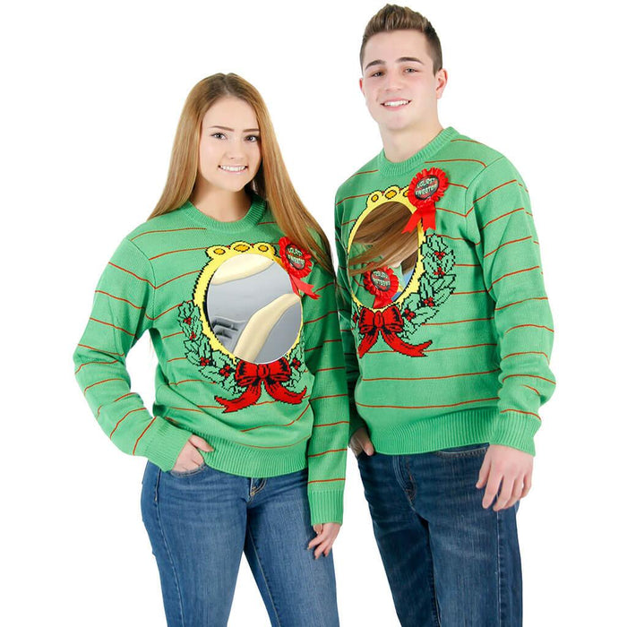 Women's Ugliest Sweater Award Humorous Christmas Sweater (with Mirror) 3