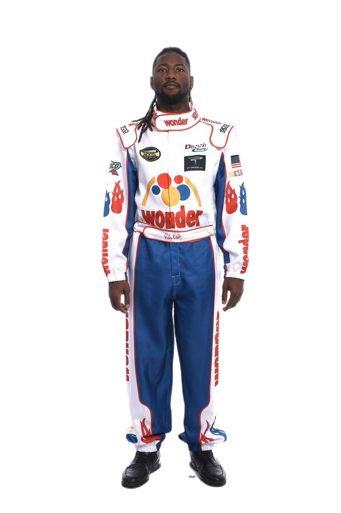 WonderBread Jumpsuit: Ricky Bobby Race Driver Costume Mashup (No Embroidery) for Adult Halloween Cosplay - TVStoreOnline