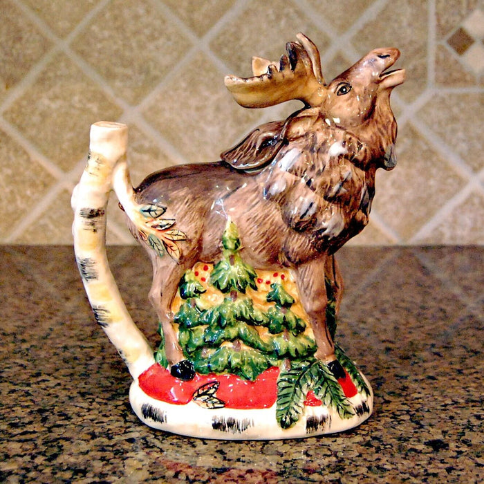 Woodland Moose Teapot Collectible Decorative Home Decor Blue Sky Clayworks