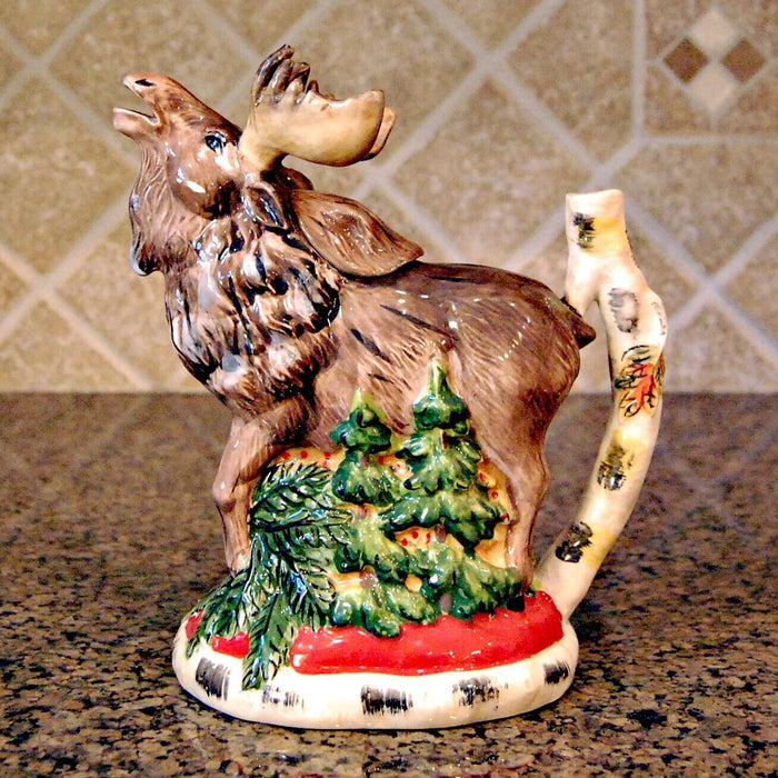 Woodland Moose Teapot Collectible Decorative Home Decor Blue Sky Clayworks
