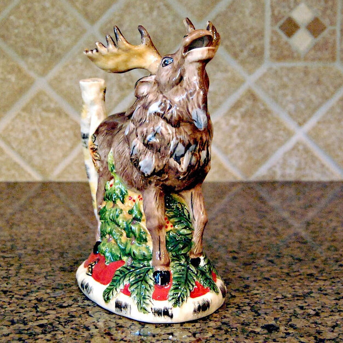 Woodland Moose Teapot Collectible Decorative Home Decor Blue Sky Clayworks