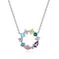 Wreath Necklace for Girl 925 Sterling Silver Jewelry Colorful AAA CZ Jewelry Original Design Gift for Women
