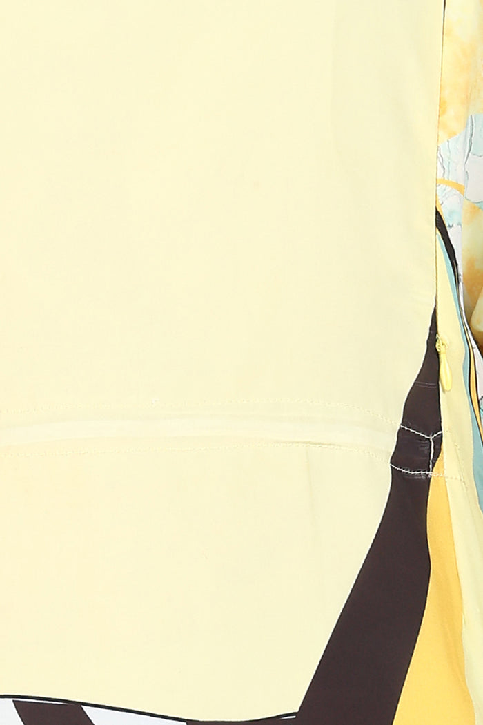 Yellow Printed Maternity Feeding Kaftan - Ideal