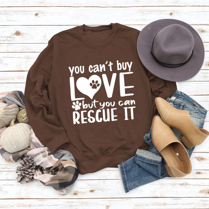 Coffee colored sweater (white font) / S