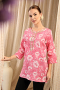 Coral Cotton Top; color offers comfort and style for daily wear.