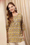 Yellow Cotton Top; color offers style and comfortable fit for daily wear.
