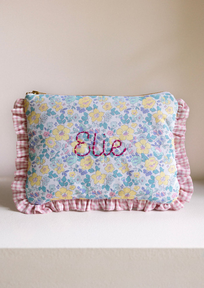 Zipped pouch - Summer Flowers Froufrou