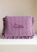 Zipped pouch - Vichy Burgundy Froufrou