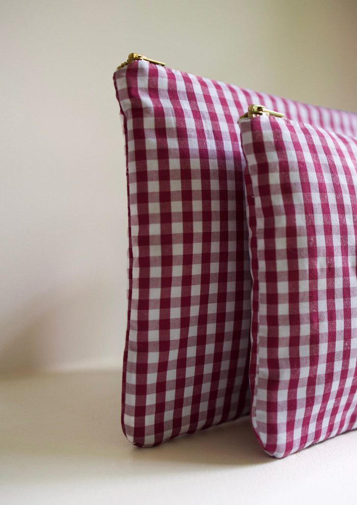 Zipped pouch - Vichy Burgundy