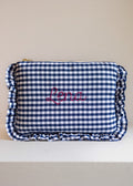 Zipped pouch - Vichy Navy Blue Froufrou