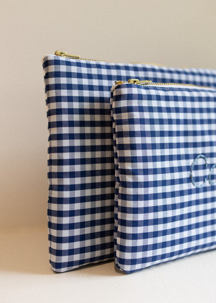 Zipped pouch - Vichy Navy Blue