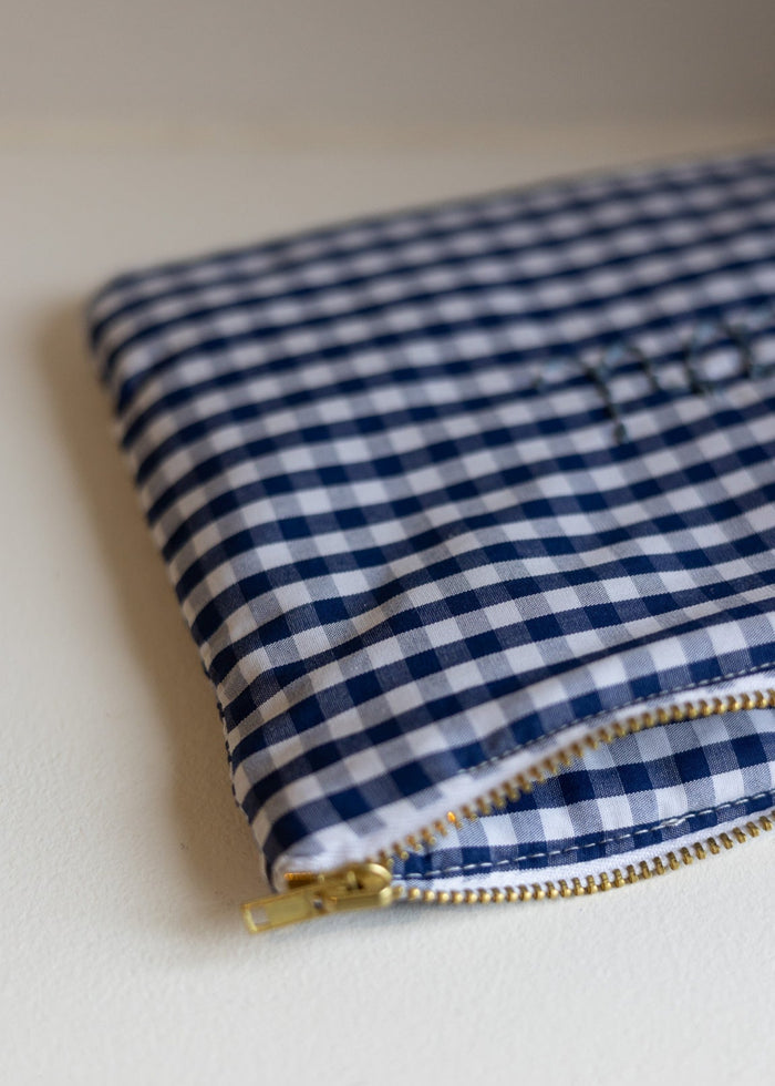 Zipped pouch - Vichy Navy Blue